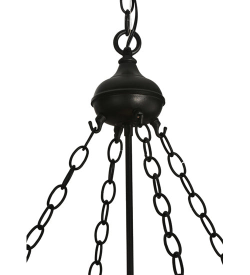 Meyda Tiffany - 50026 - Six Light Inverted Pendant - Mountain Pine - Black Metal