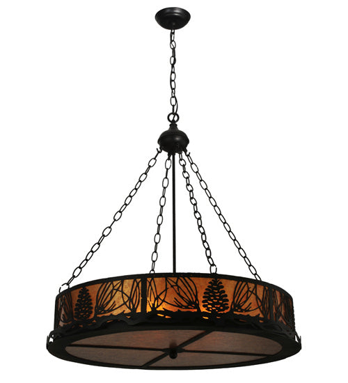 Meyda Tiffany - 50114 - Two Light Inverted Pendant - Mountain Pine - Black