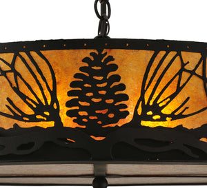 Meyda Tiffany - 50114 - Two Light Inverted Pendant - Mountain Pine - Black