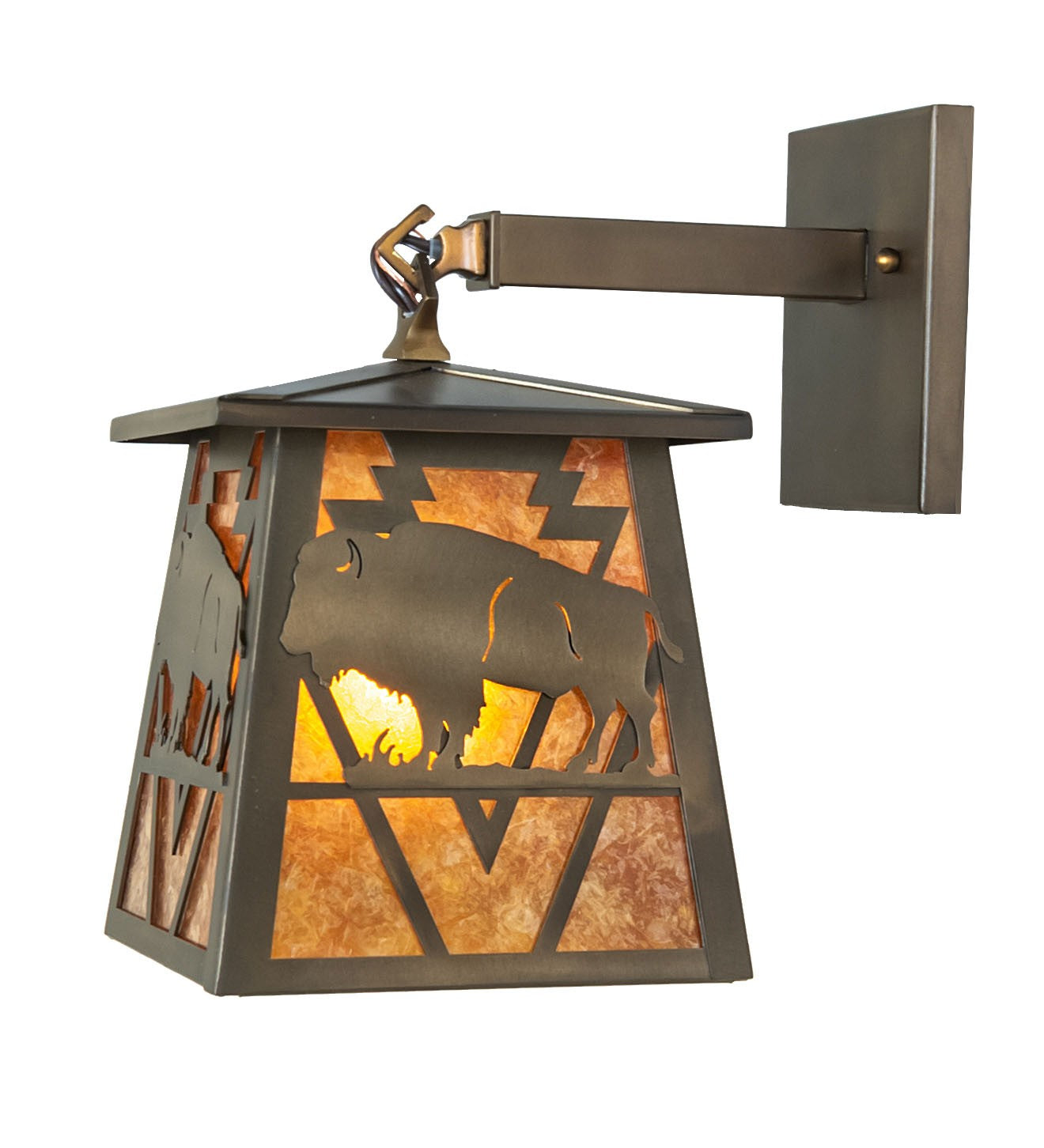 Meyda Tiffany - 51487 - One Light Wall Sconce - Lone Buffalo - Antique Copper