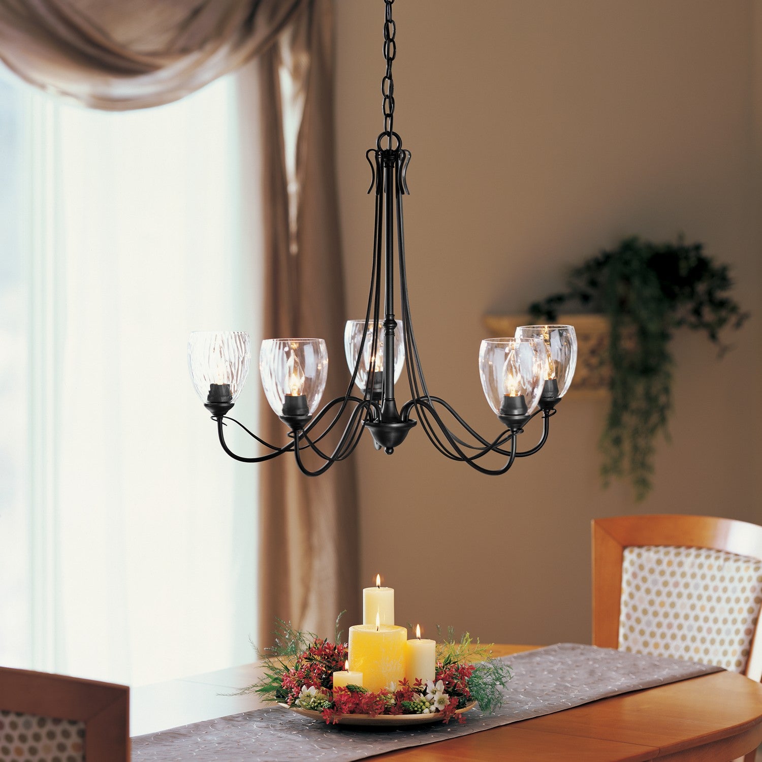 Hubbardton Forge - 103063-SKT-10-LL0083 - Five Light Chandelier - Trellis - Black