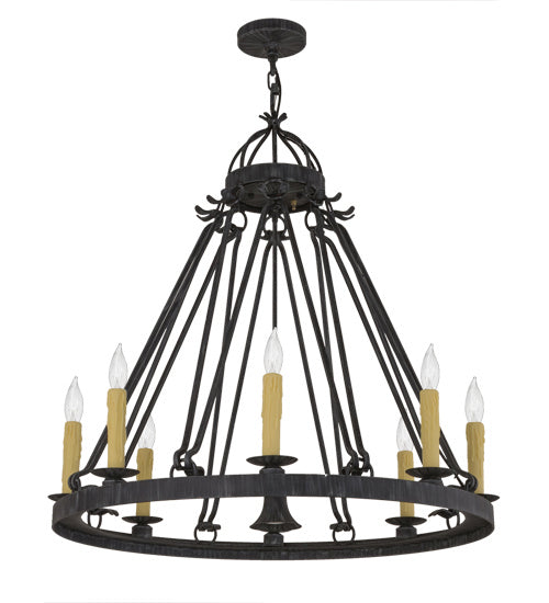 Meyda Tiffany - 117730 - Nine Light Chandelier - Lakeshore - Antique Iron Gate