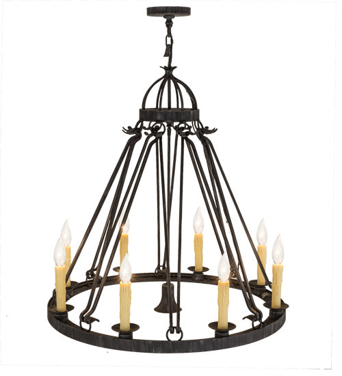 Meyda Tiffany - 117730 - Nine Light Chandelier - Lakeshore - Antique Iron Gate