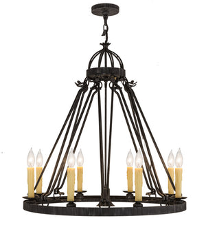 Meyda Tiffany - 117730 - Nine Light Chandelier - Lakeshore - Antique Iron Gate