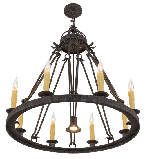 Meyda Tiffany - 117730 - Nine Light Chandelier - Lakeshore - Antique Iron Gate