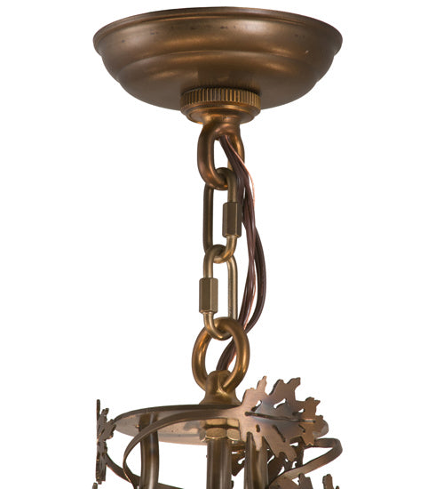 Meyda Tiffany - 165484 - 11 Light Chandelier Hardware - Greenbriar Oak - Dark Burnished Antique Copper