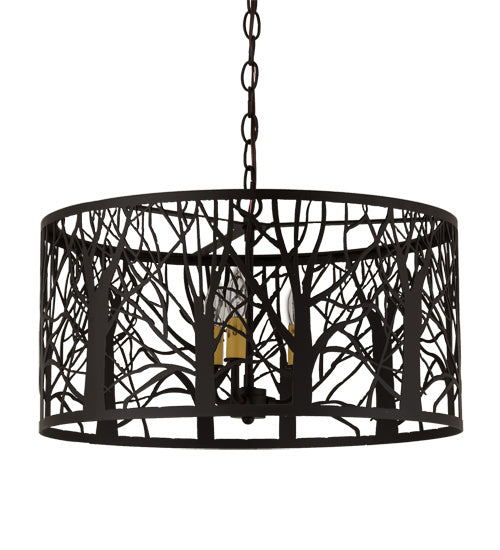 Meyda Tiffany - 163607 - Three Light Pendant - Winter Maple - Oil Rubbed Bronze