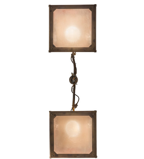 Meyda Tiffany - 158554 - Two Light Island Pendant - Maple Leaf - Light Burnished Antique Copper