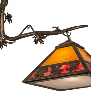 Meyda Tiffany - 158554 - Two Light Island Pendant - Maple Leaf - Light Burnished Antique Copper