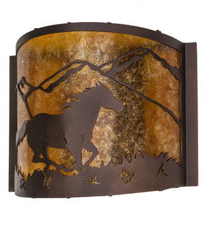 Meyda Tiffany - 163884 - One Light Wall Sconce - Running Horses - Mahogany Bronze