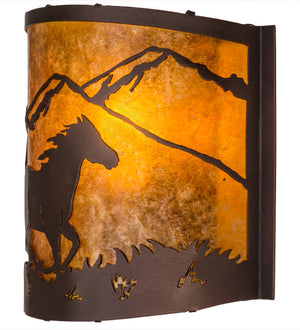 Meyda Tiffany - 163884 - One Light Wall Sconce - Running Horses - Mahogany Bronze