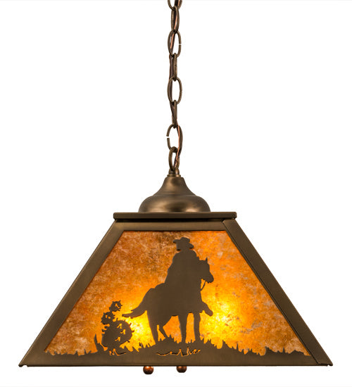 Meyda Tiffany - 165808 - Two Light Pendant - Cowboy - Antique Copper