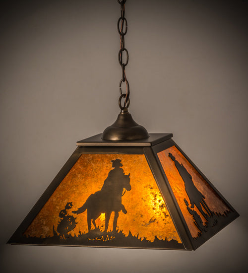 Meyda Tiffany - 165808 - Two Light Pendant - Cowboy - Antique Copper