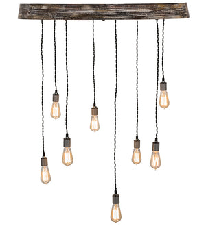 Meyda Tiffany - 165838 - Eight Light Pendant - Alva - Hand Painted Oak & Weather Wicker