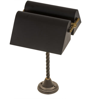 Meyda Tiffany - 165093 - Two Light Banker's Lamp - Belmont - Oil Rubbed Bronze/Gold Matte