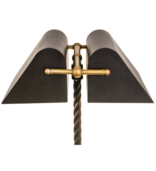 Meyda Tiffany - 165093 - Two Light Banker's Lamp - Belmont - Oil Rubbed Bronze/Gold Matte