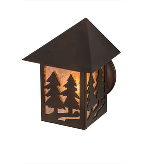 Meyda Tiffany - 145187 - One Light Wall Sconce - Twin Spruce Trees - Mahogany Bronze