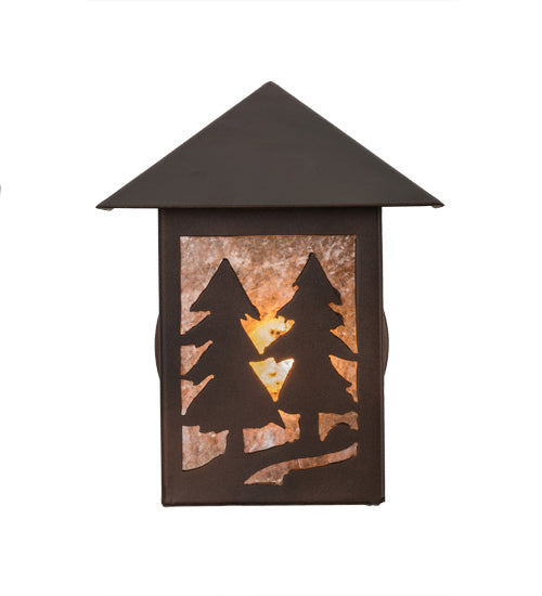 Meyda Tiffany - 145187 - One Light Wall Sconce - Twin Spruce Trees - Mahogany Bronze