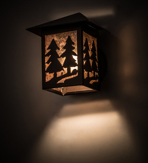 Meyda Tiffany - 145187 - One Light Wall Sconce - Twin Spruce Trees - Mahogany Bronze