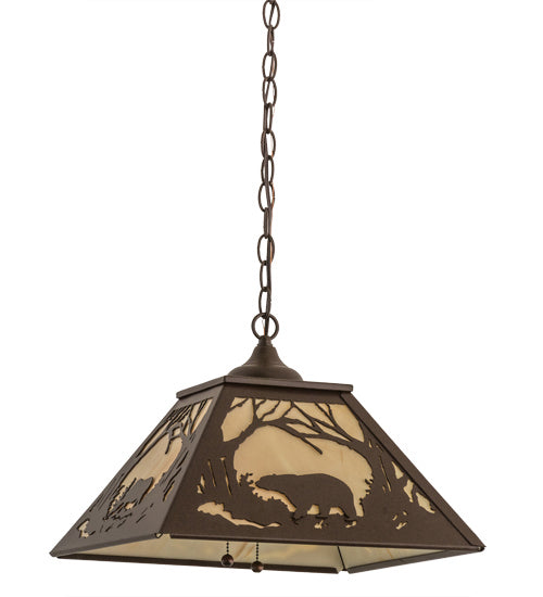 Meyda Tiffany - 169952 - Two Light Pendant - Moose & Black Bear - Cafe Noir