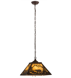 Meyda Tiffany - 169952 - Two Light Pendant - Moose & Black Bear - Cafe Noir