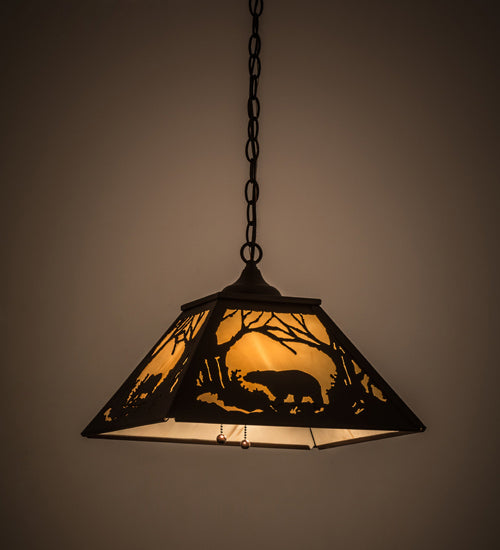 Meyda Tiffany - 169952 - Two Light Pendant - Moose & Black Bear - Cafe Noir