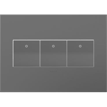 Legrand - AWP3GMG4 - Three-Gang Screwless Wall Plate with Microban - adorne - Magnesium