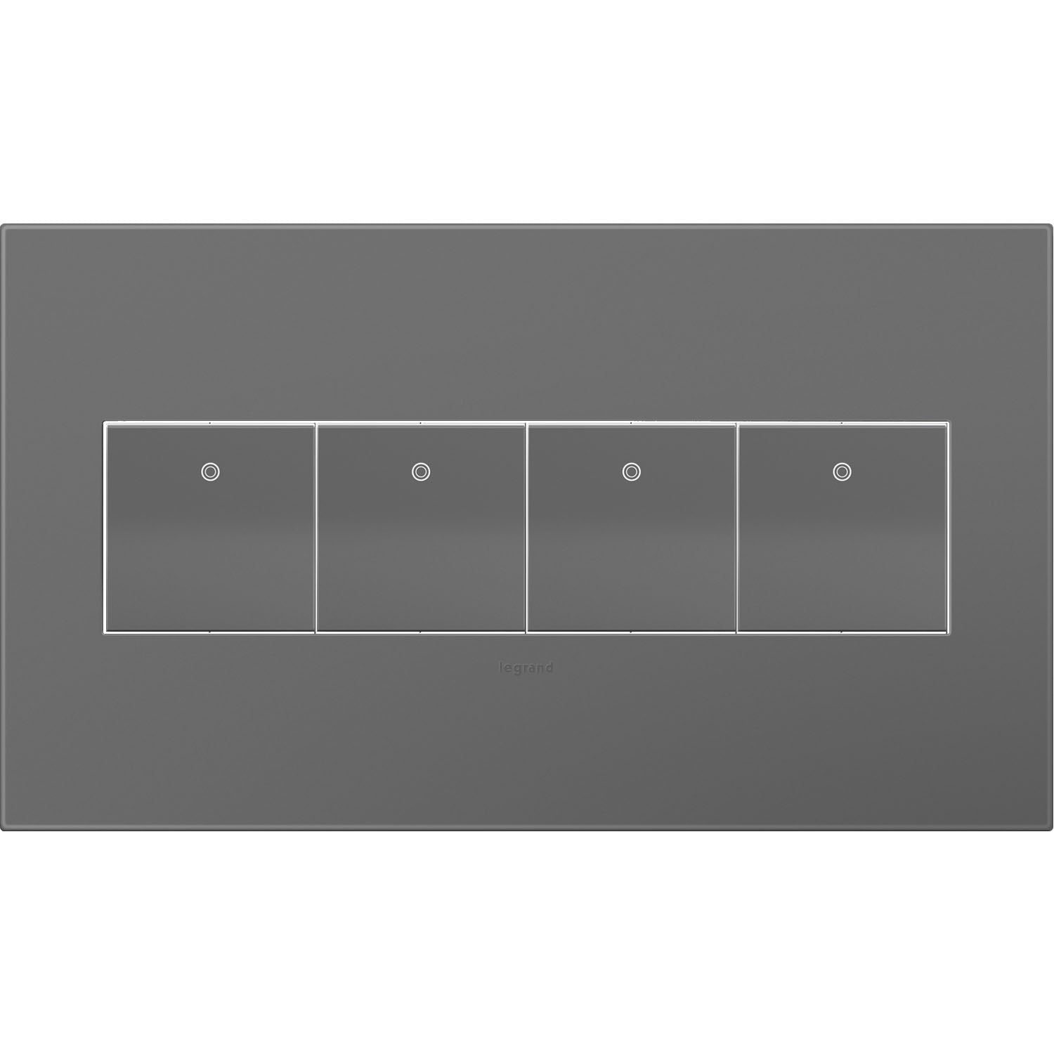 Legrand - AWP4GMG4 - Four-Gang Screwless Wall Plate with Microban - adorne - Magnesium