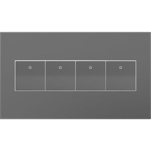 Legrand - AWP4GMG4 - Four-Gang Screwless Wall Plate with Microban - adorne - Magnesium
