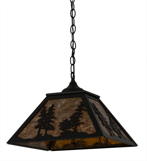 Meyda Tiffany - 133566 - Two Light Pendant - Tall Pines - Textured Black