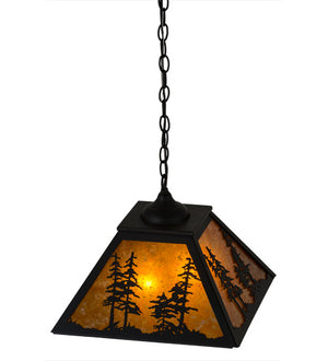 Meyda Tiffany - 133566 - Two Light Pendant - Tall Pines - Textured Black