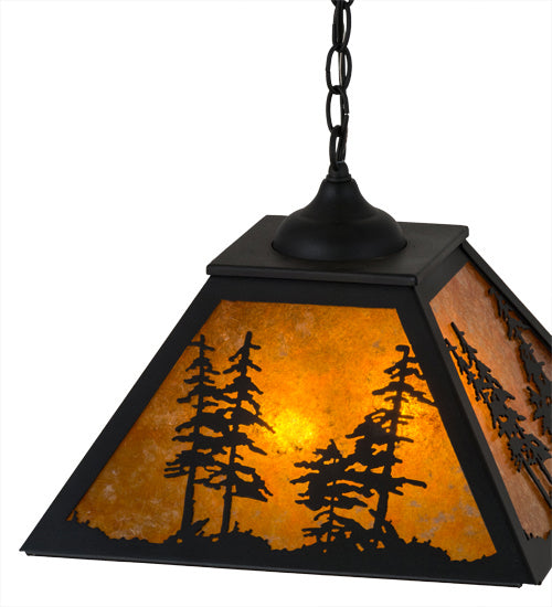 Meyda Tiffany - 133566 - Two Light Pendant - Tall Pines - Textured Black