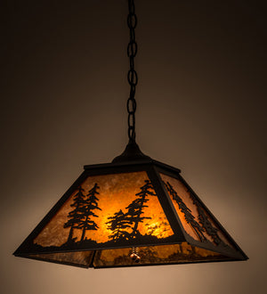 Meyda Tiffany - 133566 - Two Light Pendant - Tall Pines - Textured Black