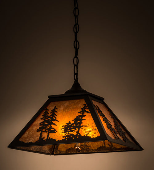 Meyda Tiffany - 133566 - Two Light Pendant - Tall Pines - Textured Black