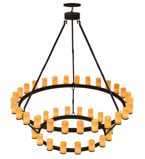 Meyda Tiffany - 158996 - 46 Light Chandelier - Noziroh Ring - Black Metal