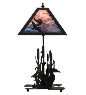 Meyda Tiffany - 170687 - Two Light Table Lamp - Ducks In Flight - Black Metal