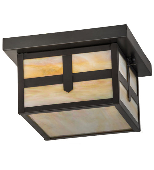 Meyda Tiffany - 52713 - One Light Flushmount - Hyde Park - Craftsman Brown