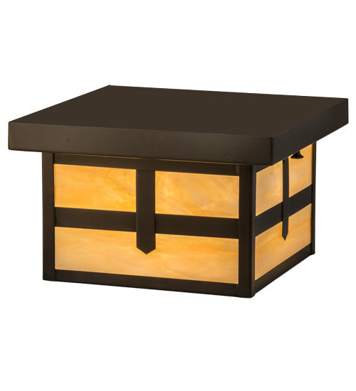 Meyda Tiffany - 52713 - One Light Flushmount - Hyde Park - Craftsman Brown