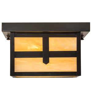 Meyda Tiffany - 52713 - One Light Flushmount - Hyde Park - Craftsman Brown