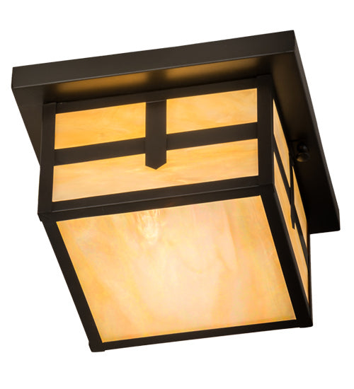 Meyda Tiffany - 52713 - One Light Flushmount - Hyde Park - Craftsman Brown