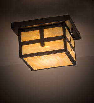 Meyda Tiffany - 52713 - One Light Flushmount - Hyde Park - Craftsman Brown