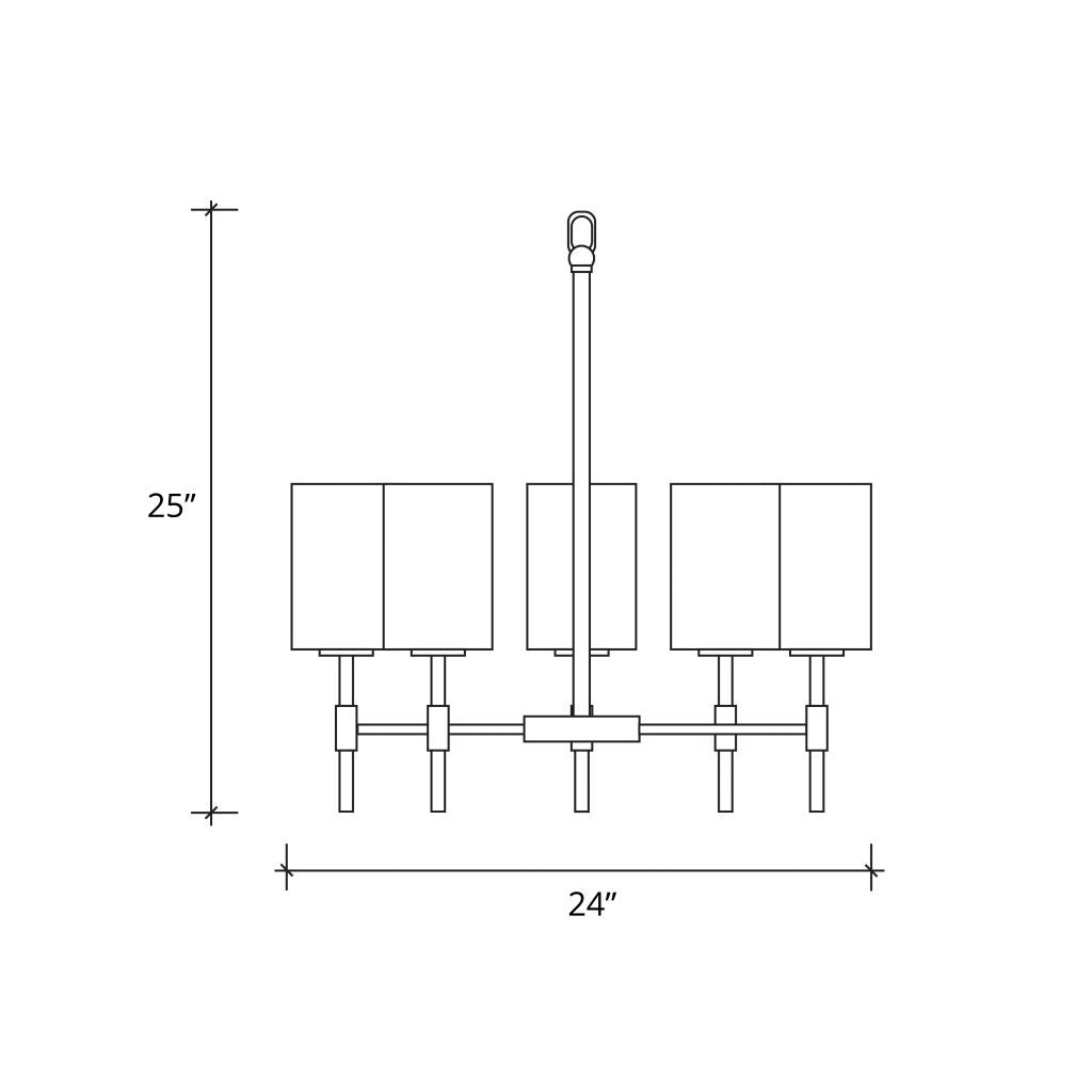 Justice Designs - PNA-8410-55-WFAL-NCKL - Five Light Chandelier - Porcelina - Brushed Nickel