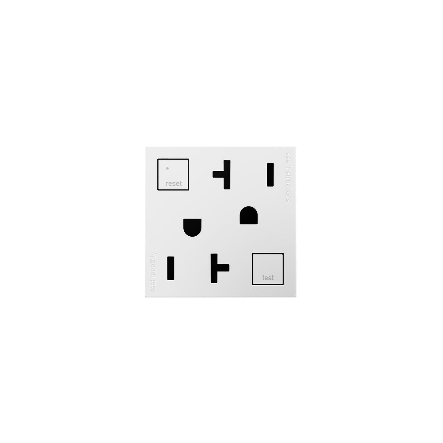 Legrand - AGFTR2202W4 - Duplex Self-Test GFCI Receptacles - Adorne - White