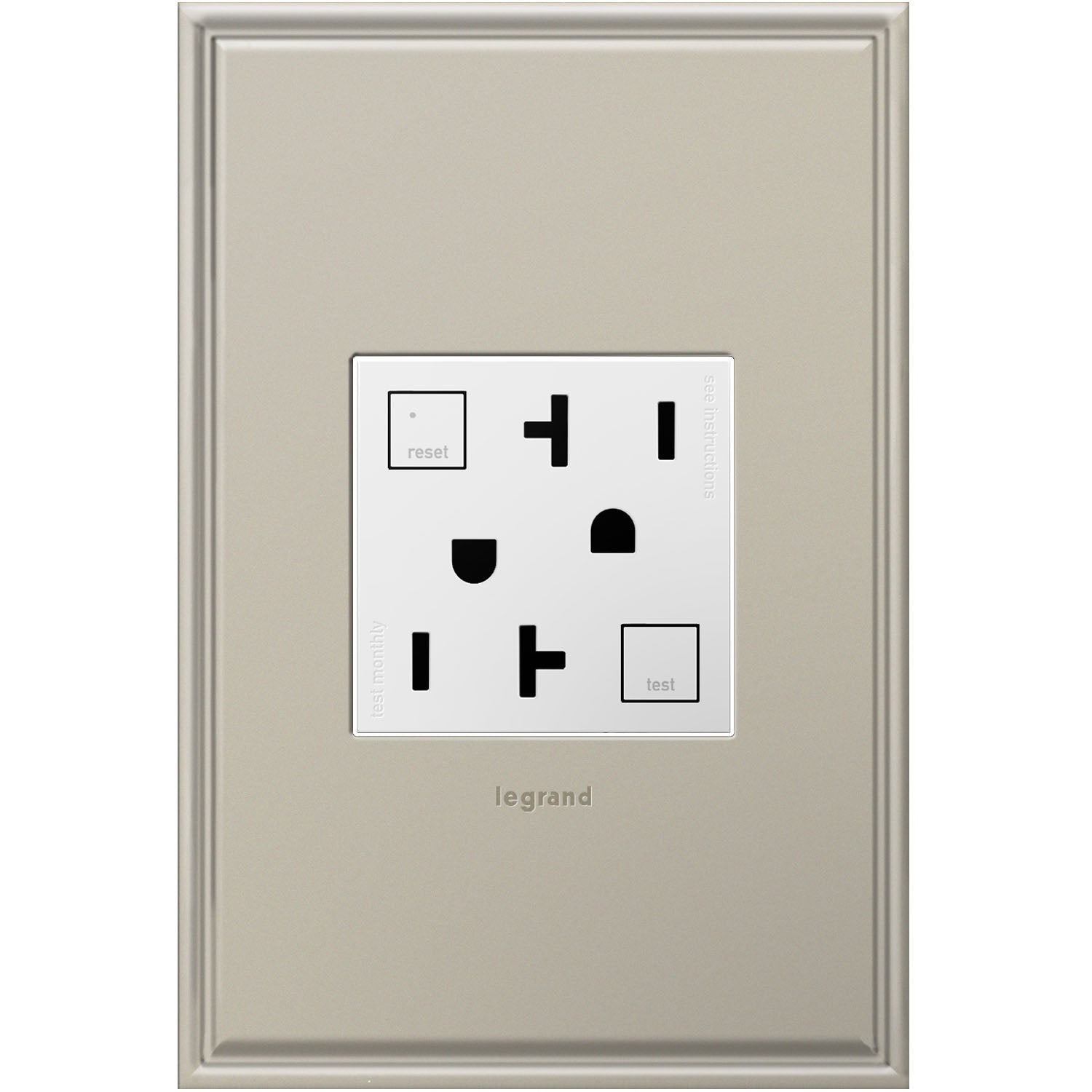 Legrand - AGFTR2202W4 - Tamper-Resistant 20A Duplex Self-Test GFCI Receptacles - adorne - White