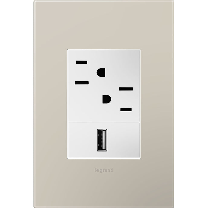 Legrand - AWP1G3GG4 - One-Gang-Plus Screwless Wall Plate - adorne - Greige
