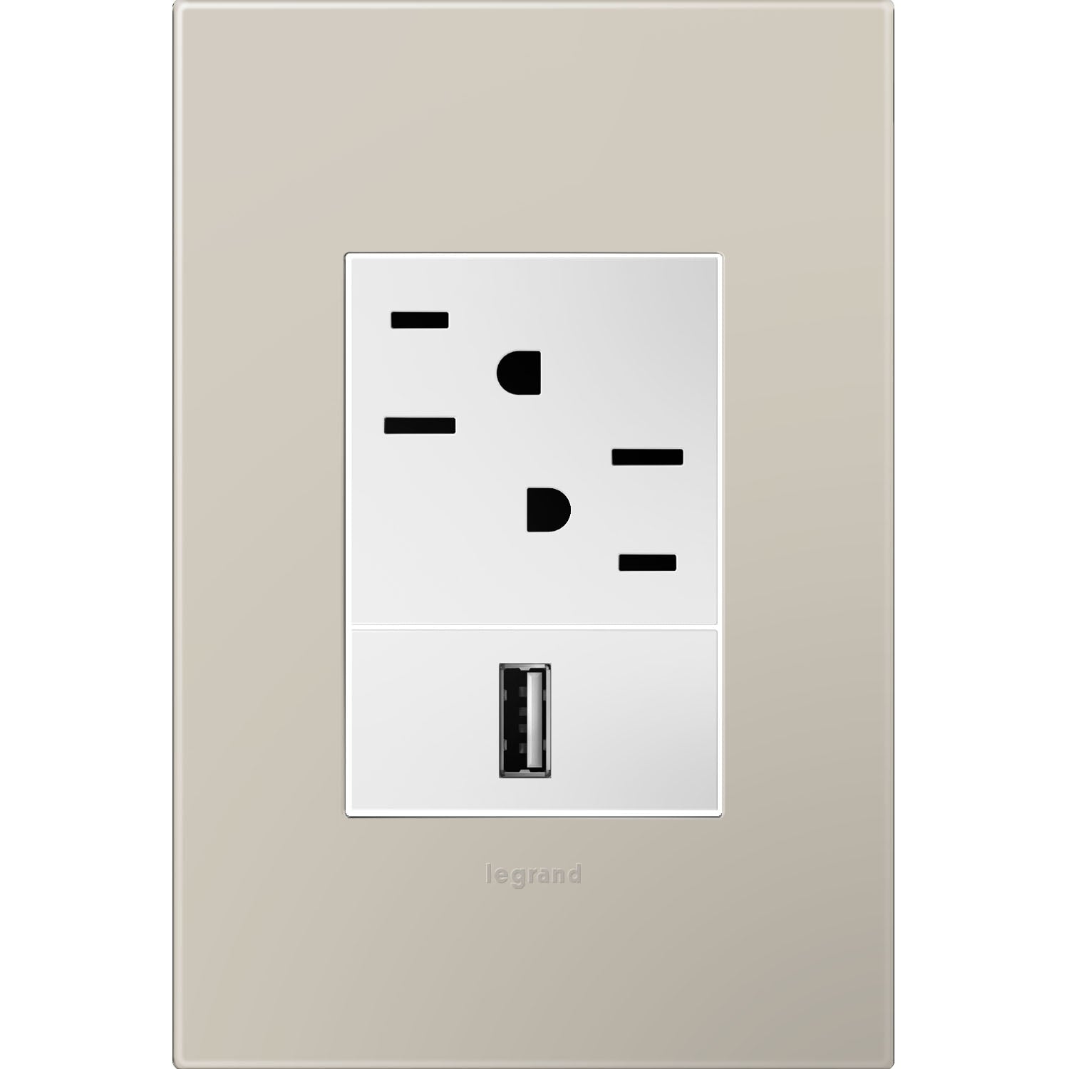 Legrand - AWP1G3GG4 - One-Gang-Plus Screwless Wall Plate - adorne - Greige