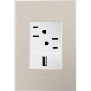 Legrand - AWP1G3GG4 - One-Gang-Plus Screwless Wall Plate - adorne - Greige