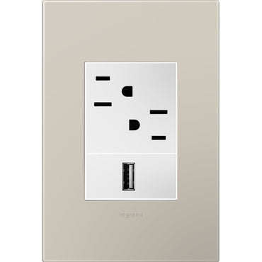 Legrand - AWP1G3GG4 - One-Gang-Plus Screwless Wall Plate - adorne - Greige