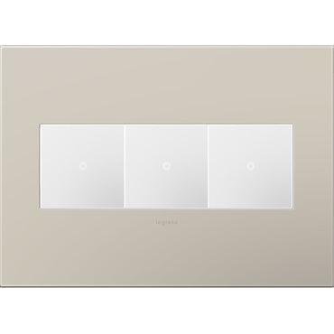 Legrand - AWP3GGG4 - Three-Gang Screwless Wall Plate - adorne - Greige