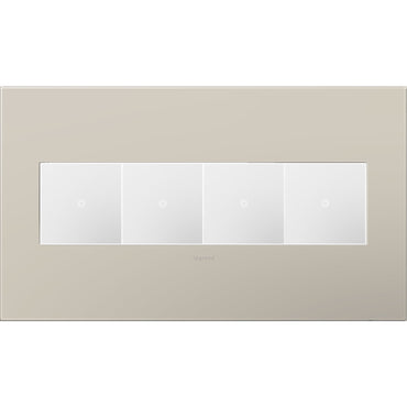 Legrand - AWP4GGG4 - Four-Gang Screwless Wall Plate - adorne - Greige